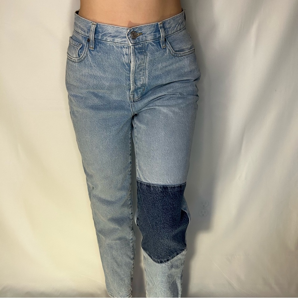 PACSUN COLOR BLOCK HIGH WAISTED MOM JEANS